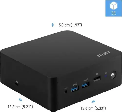 Msı Cubı Nuc 1M-003Eu Core 3 100U-64Gb Ddr5 Ram-512Gb Nvme-W11 Pro Mını Pc