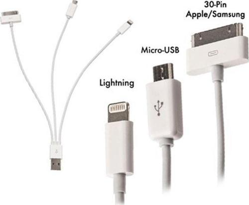 Apple İphone 30 Pin / 8 Pin / Micro Usb 20 Cm Şarj Kablosu Cdg-Cnv73