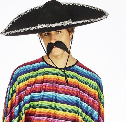 Sombrero Meksika Şapkası Mariachi Gümüş Şeritli Yetişkin Boy