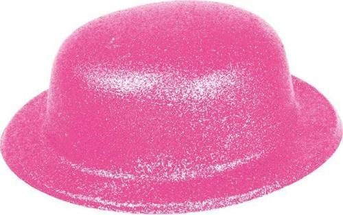 Pembe Renk Simli Melon Yuvarlak Parti Şapkası 24x26 cm