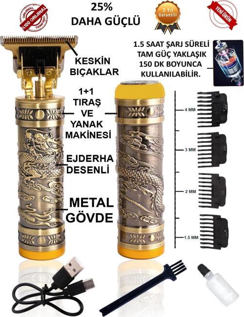 2 In 1 Profosyonel Suya Dayanaklı Ense Ve Yanak Makinası KP-2074