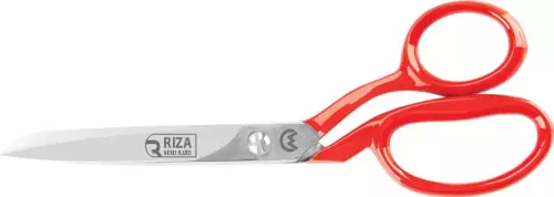 Rıza 3257-7 Tekstil / Yatık Konfeksiyon Makası No: 7 inç / 17,78 cm - Nikel Kaplama, Kırmızı Saplı, Mikro Tırtıllı