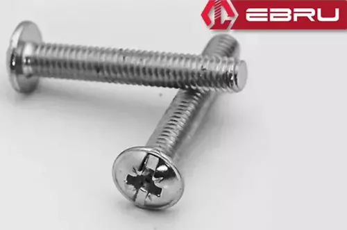 Ebru Yuvarlak Yıldız Başlı RYSB Kulp Vidası, Civata M4x20 - 500 Adet