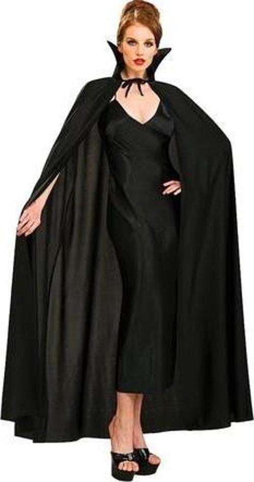 Siyah Renk Yakalı Halloween Pelerini 120 cm