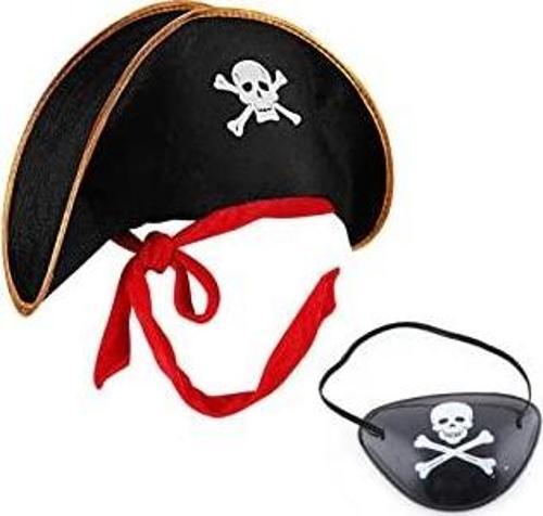 Kaptan Jack Çocuk Korsan Şapkası ve Göz Bandı Seti