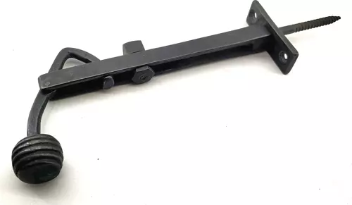 Antika Tarz Dekoratif Pirinç Ayarlı Panjur Stoperi - 150x55 mm, Oksit