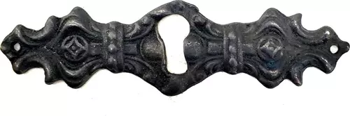 Antika Tarz Dekoratif Pirinç Anahtar Ağızlığı -  28x104mm, Oksit