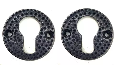 Antika Tarz Dekoratif Pirinç Oda Kilit Rozeti - 49mm, Oksit