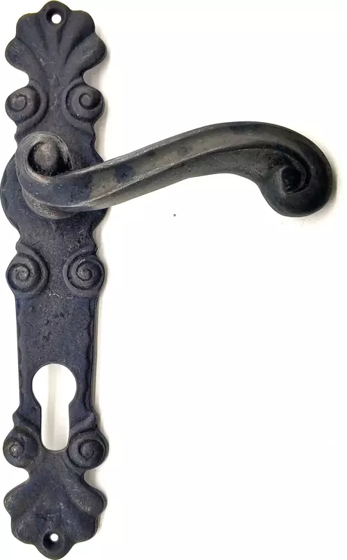 Antika Tarz Dekoratif Pirinç Okyanus Banyo Kapı Kolu - 230x46 mm, Oksit