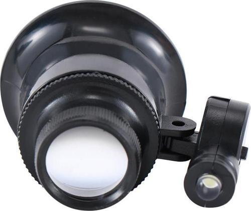 20X Büyütmeli Saat Takı Onarım Için Cam Lensli Optik Işıklı Göz Büyüteç Mg13B-9A