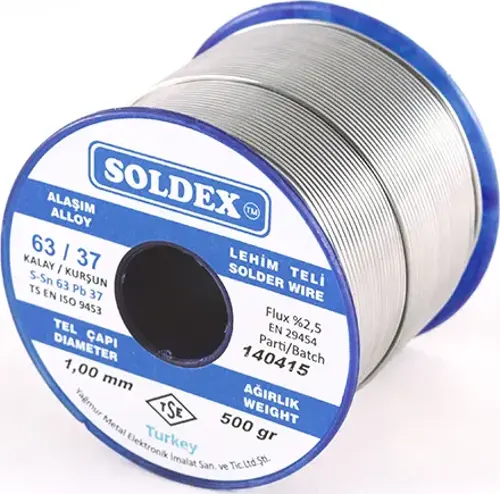 Soldex 63-37 Lehim Teli 200 Gr 1 mm, Sn:63 - Pb:37