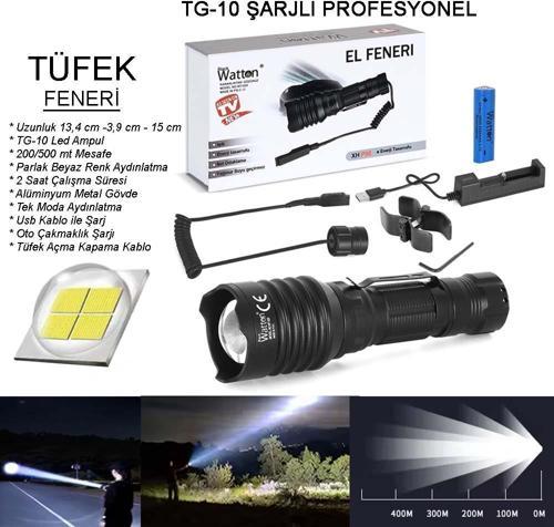 TG-10 ŞARJLI PROFESYONEL AV FENERİ WATTON WT-620