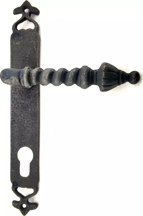 Antika Tarz Dekoratif Pirinç Burma Oda Kapı Kolu - 247x35 mm, Oksit