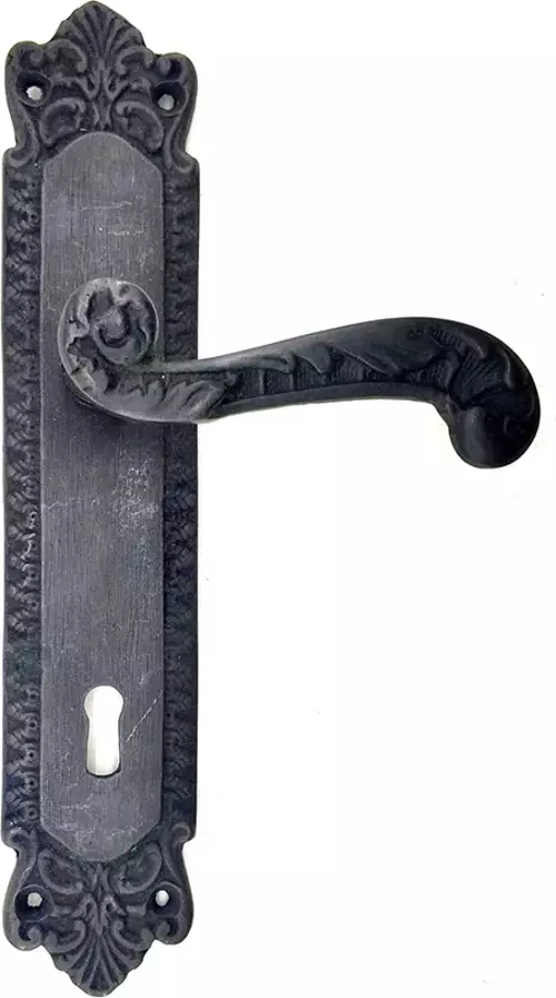 Antika Tarz Dekoratif Pirinç Sultan Oda Kapı Kolu - 270x54mm, Oksit