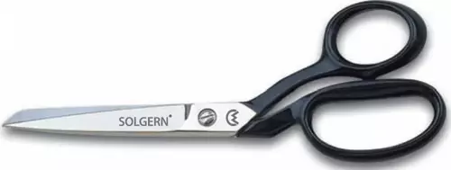 Solgern 232-9 Tekstil / Yatık Regula Makası No: 9 inç / 22,86 cm - Nikel Kaplama, Siyah Saplı