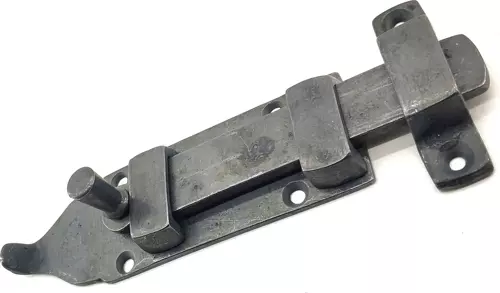 Antika Tarz Dekoratif Pirinç Yassı Kapı Sürgüsü - 35x145 mm, Oksit