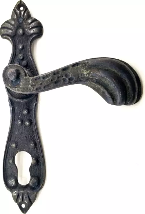 Antika Tarz Dekoratif Pirinç Mevlana Banyo Kapı Kolu - 228x48 mm, Oksit