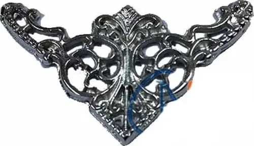 Dekoratif Köşe Süsü, Köşelik - Küçük, 19x34mm, Nikel, 1 Adet