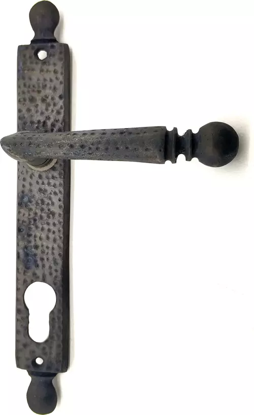 Antika Tarz Dekoratif Pirinç Misket WC Banyo Kapı Kolu - 245x34 mm, Oksit