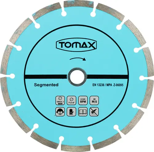 Tomax Segmentli Elmas Beton Kesici Disk - 115x2,0x22