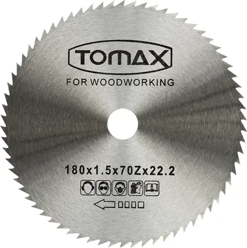 Tomax Ağaç Daire Testeresi (Elmassız) 180x1,5 Diş 70z
