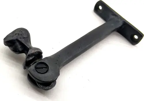 Antika Tarz Dekoratif Pirinç Kafalı Panjur Stoperi - 105x55 mm, Oksit