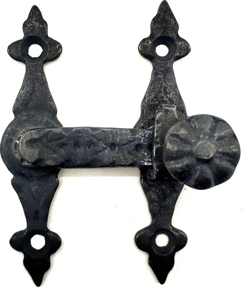 Antika Tarz Dekoratif Pirinç Kapı, Pencere Mandalı - 82x65 mm, Oksit