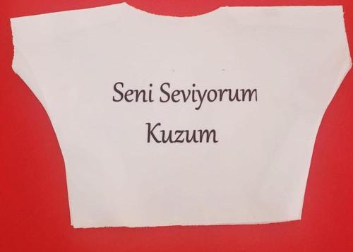 Seni Seviyorum Kuzum Yazılı Oyuncak Peluş Tişörtü