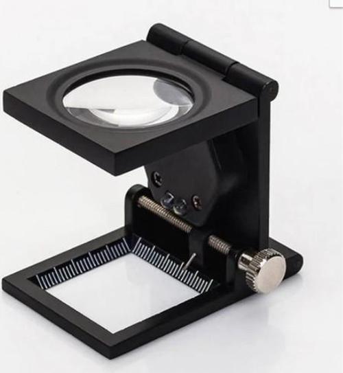 28x28 Mm Katlanır Sayaçlı Metal Lüp 2 LED Işıklı Büyüteç Tekstil TH-9005A