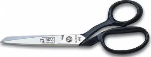Rıza A4115-9 Tekstil / Yatık Regula Makası No: 9 inç / 22,86 cm - Nikel Kaplama, Siyah Saplı