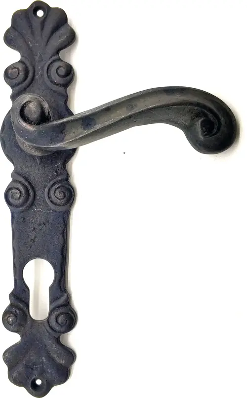 Antika Tarz Dekoratif Pirinç Okyanus Yale Kapı Kolu - 230x46 mm, Oksit