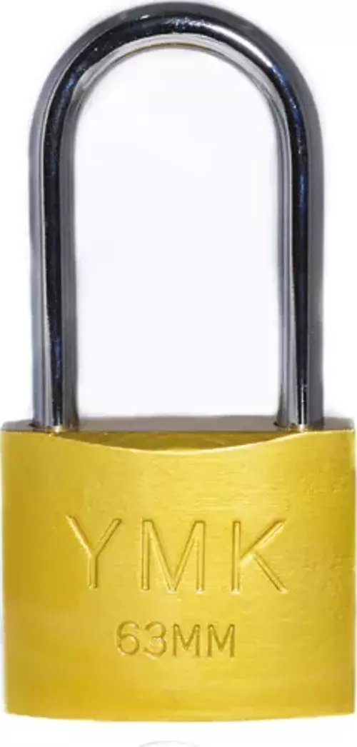 YMK Eko Sarı Boyalı Uzun Kancalı Asma Kilit 63mm