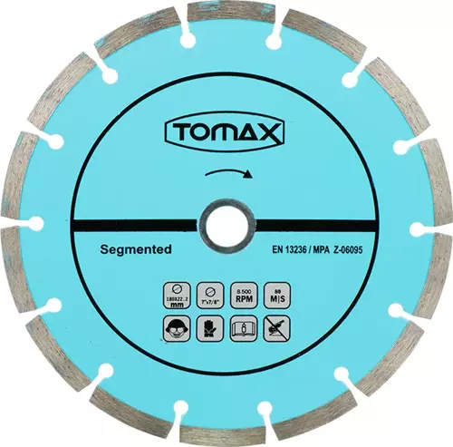 Tomax Segmentli Elmas Beton Kesici Disk - 230x2,4x22