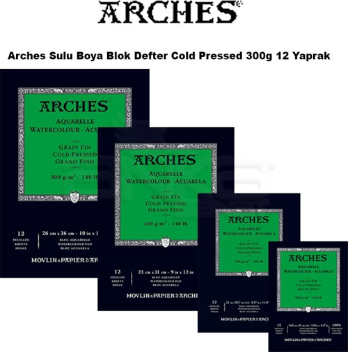 Sulu Boya Blok Defter Cold Pressed 300g 12 Yaprak