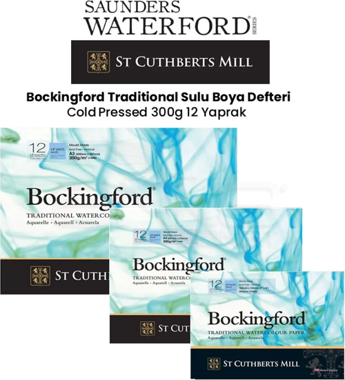 Bockingford Traditional Sulu Boya Defteri Cold Pressed 300g 12 Yaprak