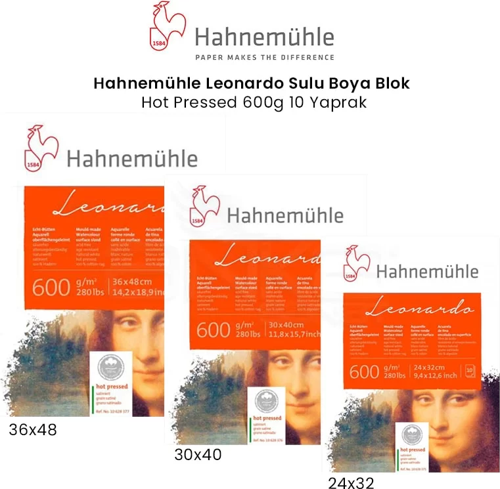 Leonardo Sulu Boya Blok Defter Hot Pressed 600g 10 Yaprak
