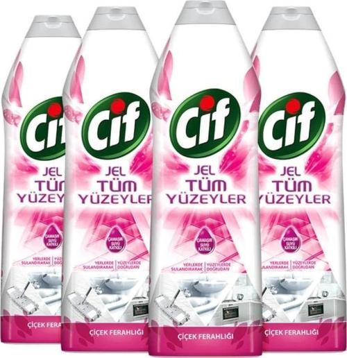 Cif Jel Tüm Yüzeyler İçin Çamaşır Suyu Katkılı Çiçek Ferahlığı 750 Mlx4