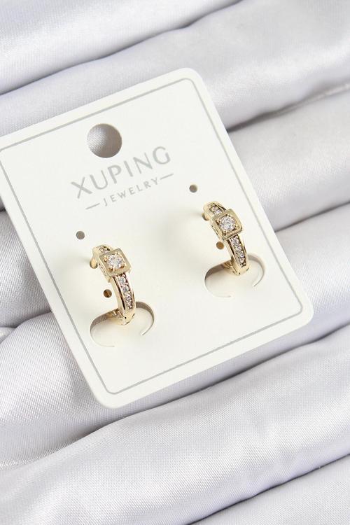 Xuping Zirkon Taşlı Kemer Model Gold Renk Kadın Küpe - EBJ250705W36326