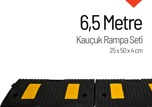 Kauçuk Rampa, Otopark Rampası, Kaldırım Rampası 25 x 50 x 4 cm 6,5 Metre
