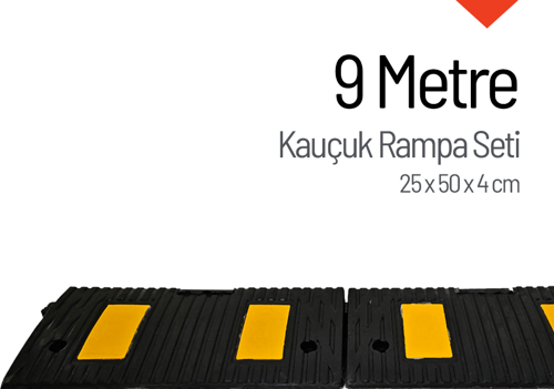 Kauçuk Rampa, Otopark Rampası, Kaldırım Rampası 25 x 50 x 4 cm 9 Metre