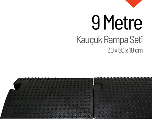 Kauçuk Rampa, Otopark Rampası, Kaldırım Rampası 30 x 50 x 10 cm 9 Metre