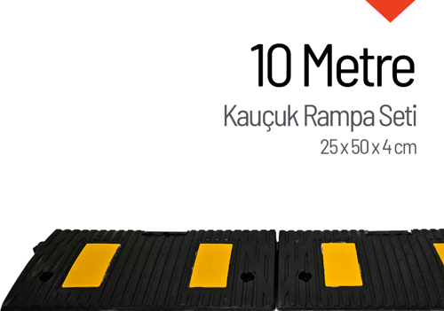 Kauçuk Rampa, Otopark Rampası, Kaldırım Rampası 25 x 50 x 4 cm 10 Metre