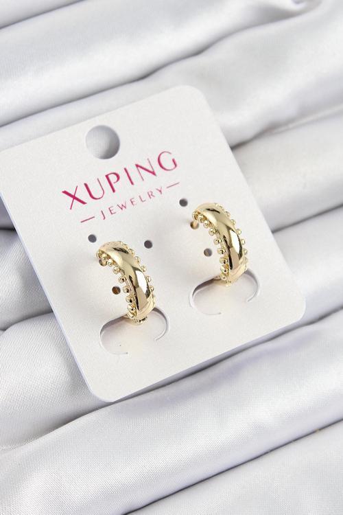 Xuping Çit Halka Model Gold Renk Kadın Küpe - EBJ250705W36315