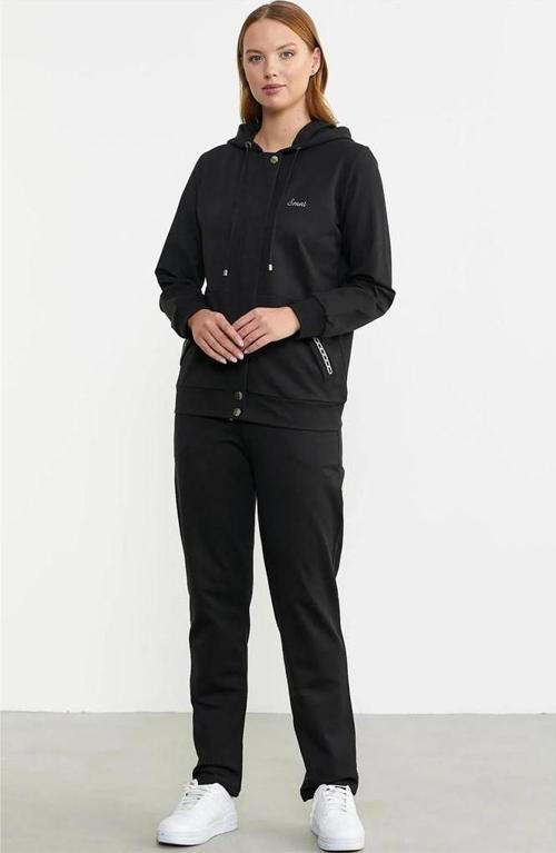 Cepli Fermaurlı Kapüşonlu Bayan Eşofman Takım