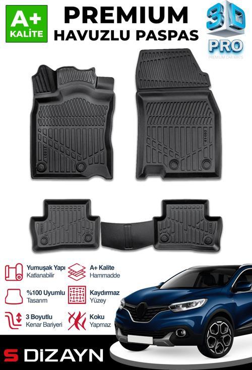 Renault Kadjar 3D Pro Havuzlu Paspas 2015 Üzeri A+ Kalite