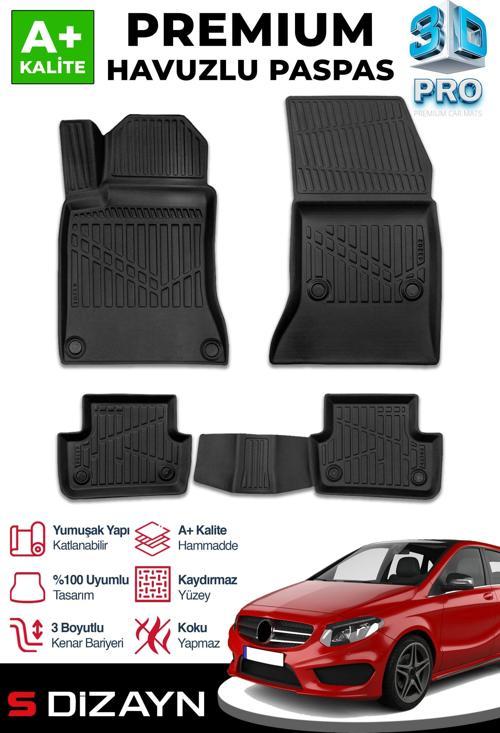 Mercedes B Serisi W246 3D Pro Havuzlu Paspas 2011-2018 A+ Kalite