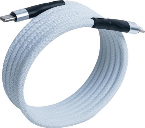 BMLC-02 Beyaz Manyetik 1,5 m Hızlı Şarj Kablosu – Type-C - Lightning, 3 A