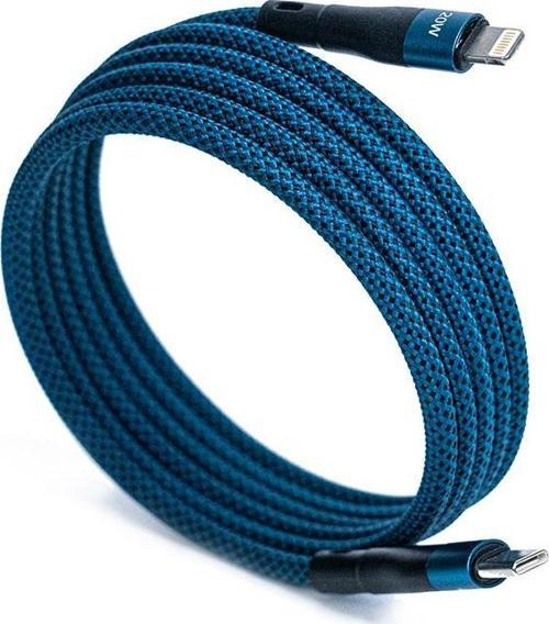 BMLC-02 Mavi Manyetik 1,5 m Hızlı Şarj Kablosu – Type-C - Lightning, 3 A