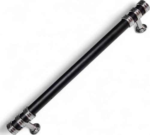 Nesli Alüminyum Metal Lüks Modern Mobilya Çekmece Mutfak Dolabı Kulpu Siyah-Krom 128mm