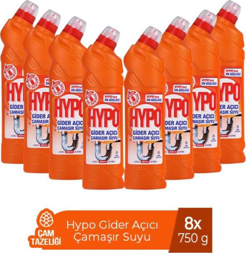 Gider Açıcı Çamaşır Suyu Çam Tazeliği 750 Gr X 8 Adet